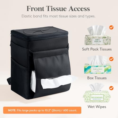 Lifewit Car Trash Can with Lid, Garbage Bag Hanging, Trash Bin, 2 Gallon - Image 4