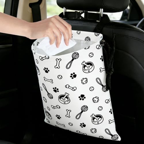 Cute Dog Toy Paw Prints Car Trash Bag - Image 6