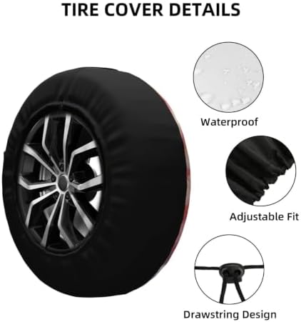 Tie Dye Spare Tire Cover Waterproof Wheel Cover 16 Inch Universal Fit - Image 5