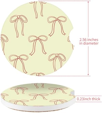 Cute Bowknot Car Coasters, Absorbent 2 Pack - Image 6