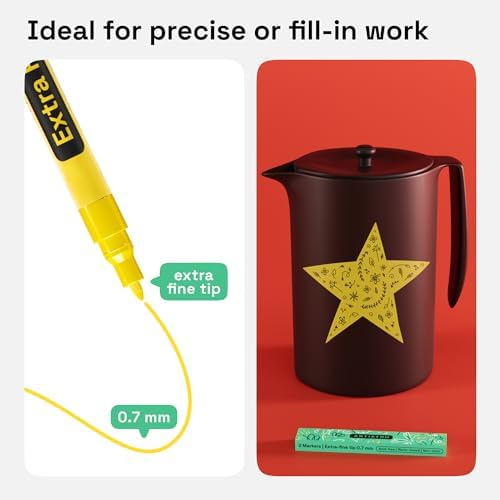 ARTISTRO Yellow Acrylic Paint Markers - Image 3