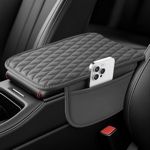 Amiss Car Center Console Cover, Upgraded Leather Car Armrest Cushion by Amiss