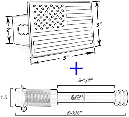 Bonrcea 2" American Flag Aluminum Trailer Hitch Cover & Hitch Lock - Image 2