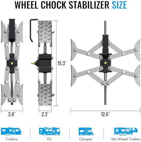 RV Wheel Stabilizer, X Shape Wheel Chocks Designed to Prevent Tire Wobble - Image 2