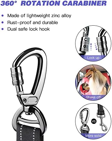 AUBELL Dog Seat Belt for Car, Updated 3-in-1 Bungee Dog Car Harness - Image 4