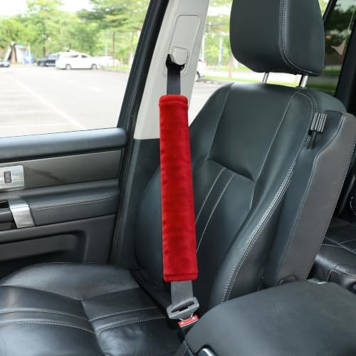 Amooca 19.7in Extra Long Furry Universal Car Seatbelt Cover Shoulder Pad by Amooca