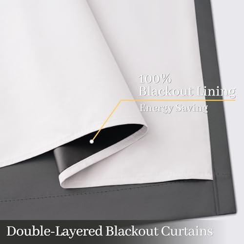 Yakamok Dove Grey 100% Blackout Curtains 84 Inches Long 50" Wide 2 Panel - Image 4