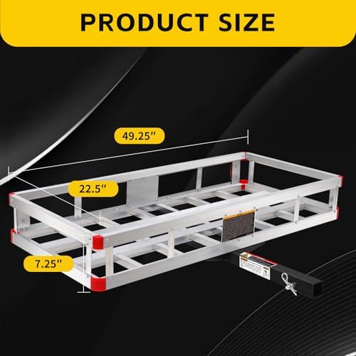 MaxxHaul Aluminum Hitch Mount Cargo Carrier - 500 lb Capacity Basket - Image 2