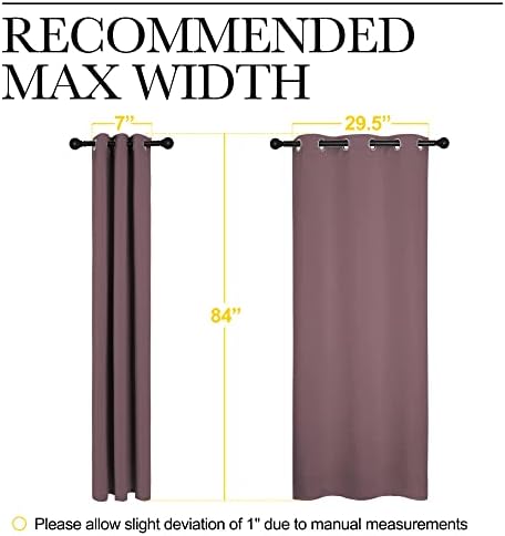NICETOWN Window Curtain Panels, Dry Rose, 1 Pair, 34 by 84-inch, Thermal - Image 7