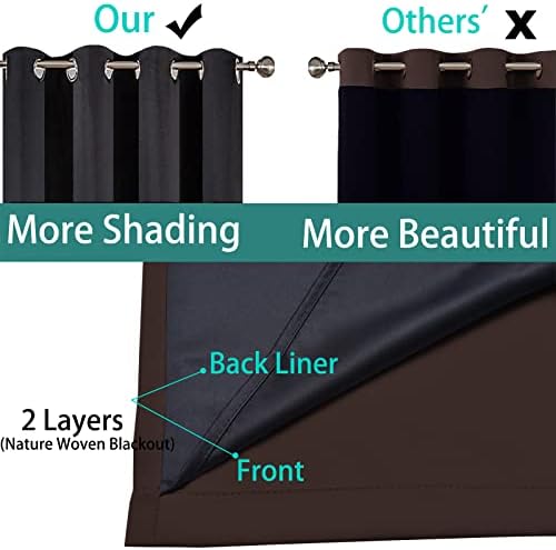 Yakamok Chocolate Brown Blackout Curtains 96 Inches Long 52" Wide, 2 Panels - Image 6