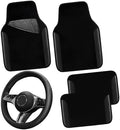 CAR PASS Microfiber Leather Steering Wheel Cover and Waterproof Car Floor Mats by CARPASS