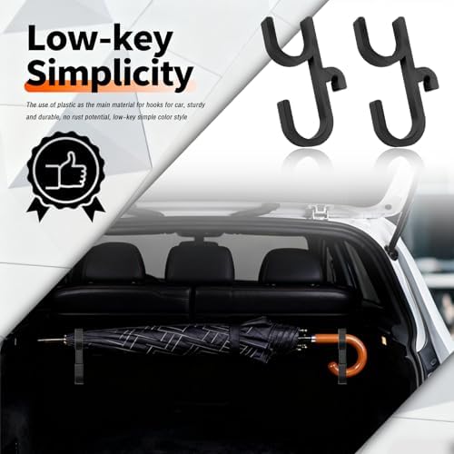 2PCS Double Car Umbrella Hook, No Drilling Car Umbrella Holder Stable Placement - Image 3