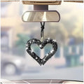 Mandark Crystal Rhinestone Heart Rearview Mirror Pendant by Unknown