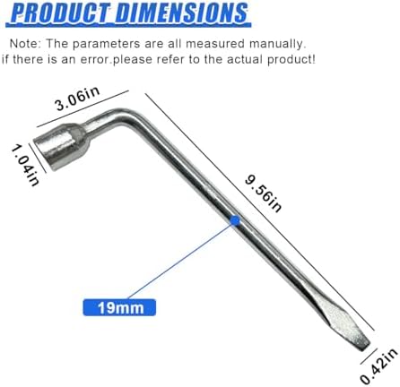 YoRise Car Spare Tire Lug Wrench, 19mm Heavy Duty Steel Auto Socket Repair Tool - Image 2