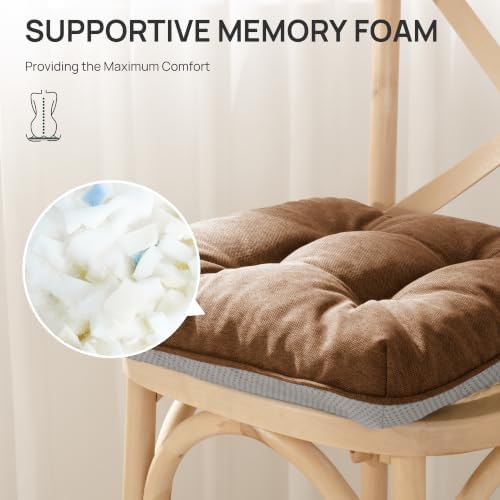 Love's cabin Memory Foam Chair Cushions Set of 4, 15.5 Inch - Image 3