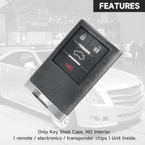 4-Button Empty Key Fob Shell for Cadillac CTS DTS STS OUC6000066 - Image 6