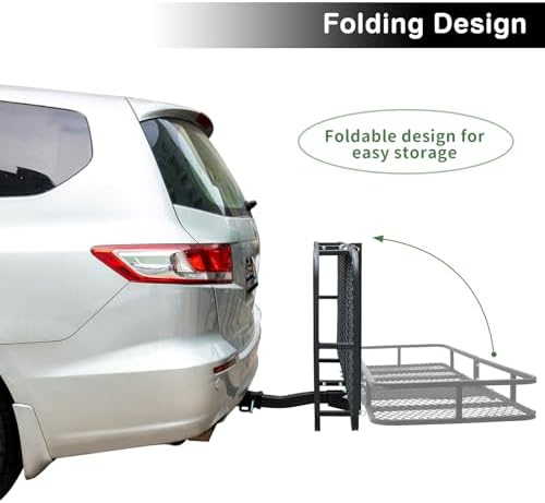 Leader Accessories Folding Hitch Cargo Carrier 60"x24"x6", Fits 2" Receiver - Image 4