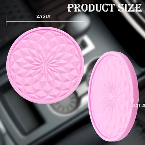 2 Pack Silicone Car Cup Holder Coaster – 2.75 Inch Non-Slip Drink Mat, - Image 2