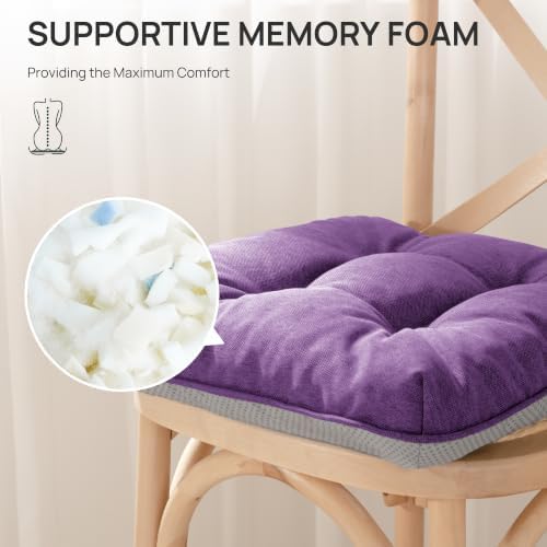 Love's cabin Memory Foam Chair Cushions Set of 4, 15.5 Inch - Image 3