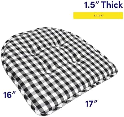 Sweet Home Collection Chair Cushion Memory Foam Pads Tufted Slip Non Skid - Image 2