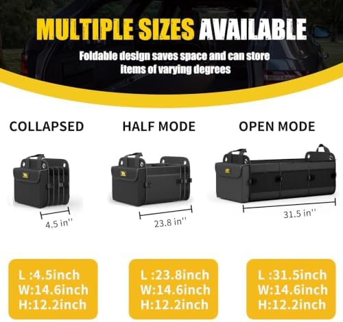 MIKKUPPA Trunk Organizer for SUV - 100L Collapsible Car Organizer - Image 6