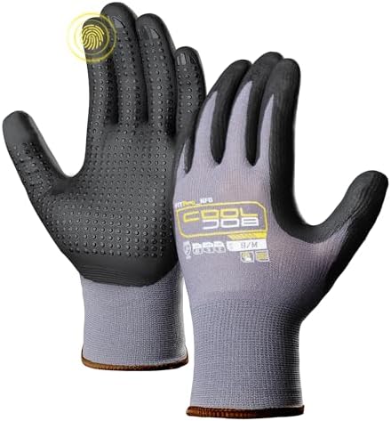 COOLJOB 6 Pairs Nitrile Rubber Dipped Safety Work Gloves by COOLJOB