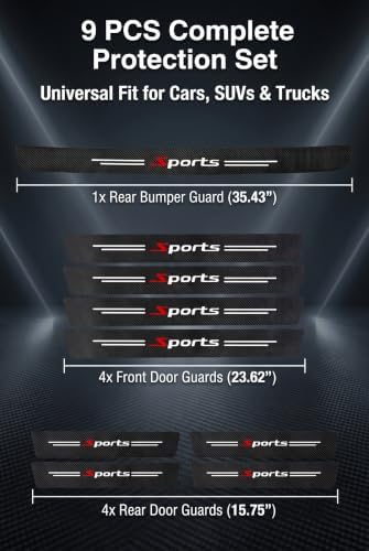 9 PCS Car Door Sill Protector, Anti-Scratch Carbon Fiber Door Edge Guards - Image 2