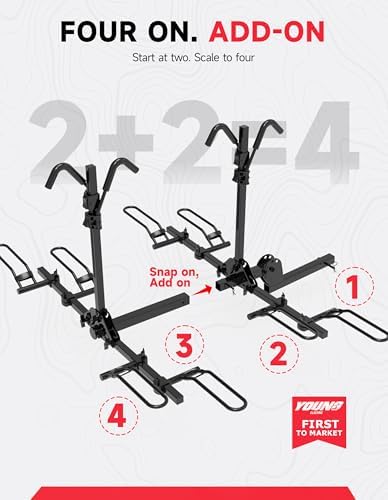 Young 4-Bike Rack Hitch Mount Platform Style Carrier - Image 4
