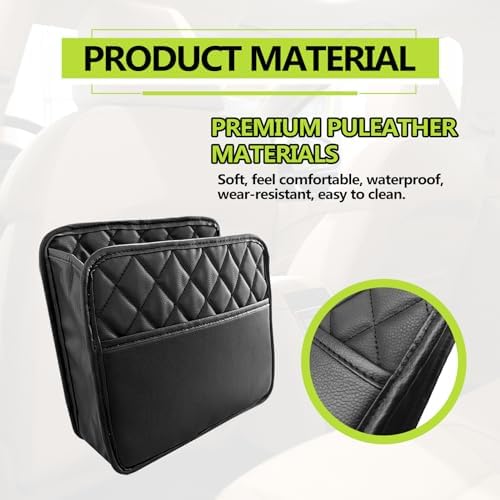 1Pack Car Seat Back Organizer, PU Leather Hanging Organizer, Waterproof Easy To - Image 4