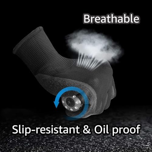Evridwear Crinkle Latex Rubber Hand Coated Safety Work Gloves - Image 7