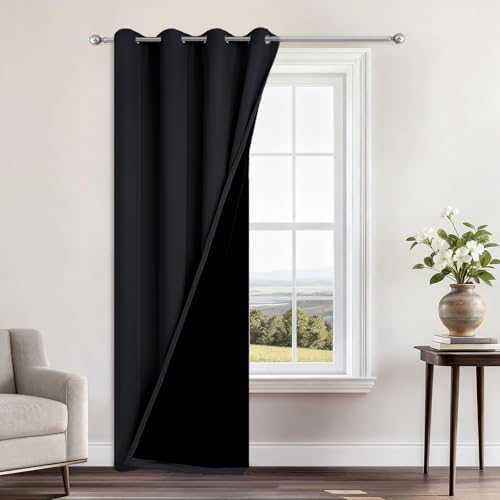 Yakamok Black Blackout Curtains 96 Inches Long by Yakamok