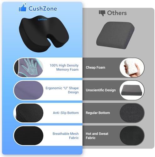 CushZone XL Memory Foam Seat Cushion - Image 4
