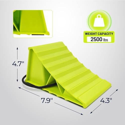 ROBLOCK 4 Pairs Wheel Chocks for Travel Trailers, Non Slip Base Heavy Duty - Image 2