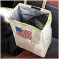 Fekey&JF Foldable Hanging Car Trash Can, Colorful Flag on Beige by Fekey%26JF