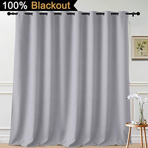 Yakamok Light Grey Blackout Patio Door Curtain Panels W100 x L108, 1 Panel - Image 2
