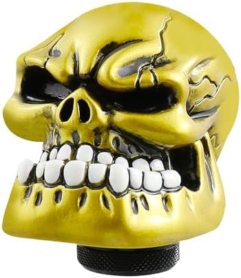 Skull Shift Knob Cars Truck Gear Shifter Stick Handle SUV Gold - Image 5