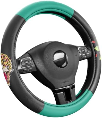 ED HARDY Tiger Print Steering Wheel Cover, Fits 14.5-15.5 Inch Steering Wheels by EdHardy