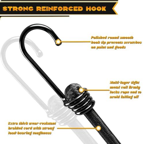 Vicsamer 4 PCS Bungee Cords - Image 3