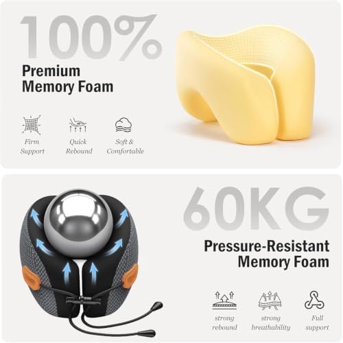 Ergonomic Travel Pillow, 100% Memory Foam Travel Neck Pillow - Image 4