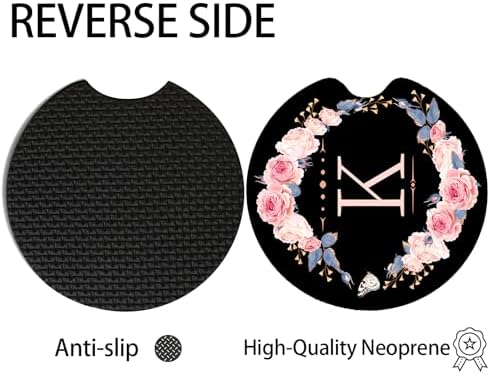 2pcs Letter K Car Coasters, Absorbent Universal neoprener Cup Holder Coasters - Image 4