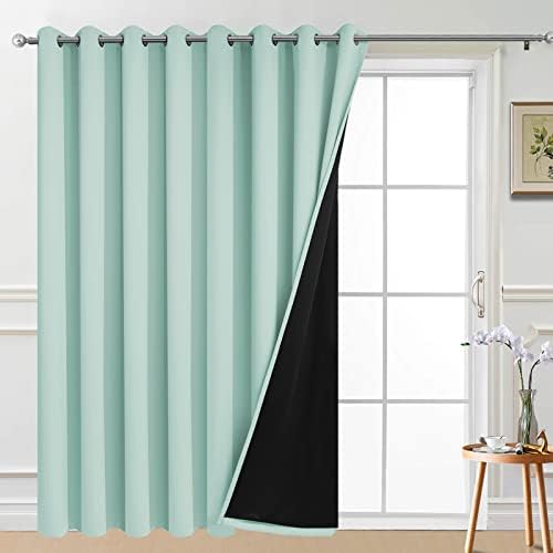 Yakamok Aqua 100% Blackout Patio Door Curtain Panels W100 x L84, 1 Panel by Yakamok