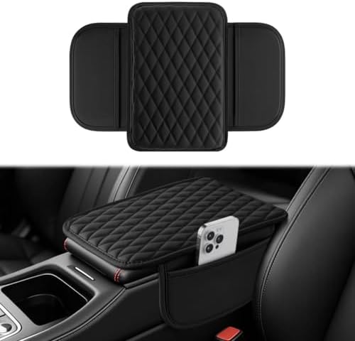 Amiss Car Center Console Cover, Upgraded Leather Car Armrest Cushion by Amiss