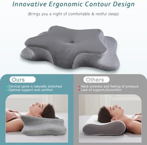 CHxxy Cervical Neck Pillow for Pain Relief Sleeping, Memory Foam Pillows - Image 2