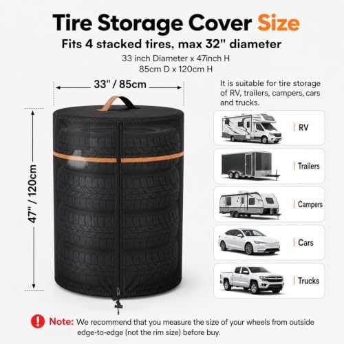 Wheel Cover, Durable 420D Oxford Tire Storage Cover - Image 5
