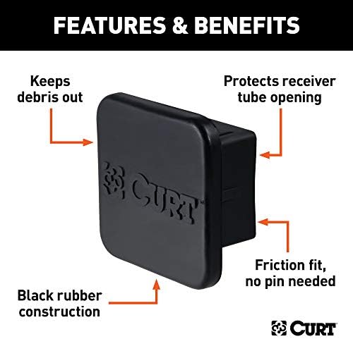 CURT 22272 Rubber Hitch Cover for 2" x 2" Square Receiver Tube - Image 3