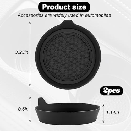 HZEL Car Cup Holder Coasters, Recessed Automotive Drink Mat Decoration - Image 2