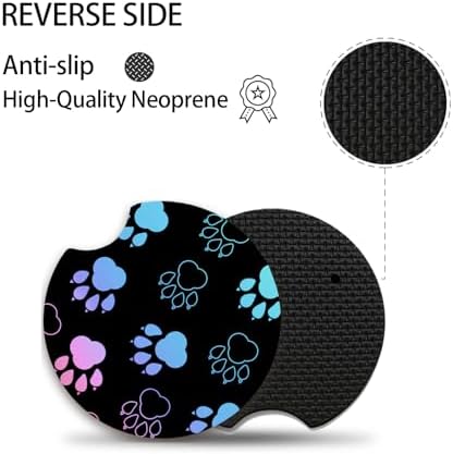Absorbent Car Coasters for Cup Holders, 2 Pack Universal Neoprene Car Coasters - Image 3
