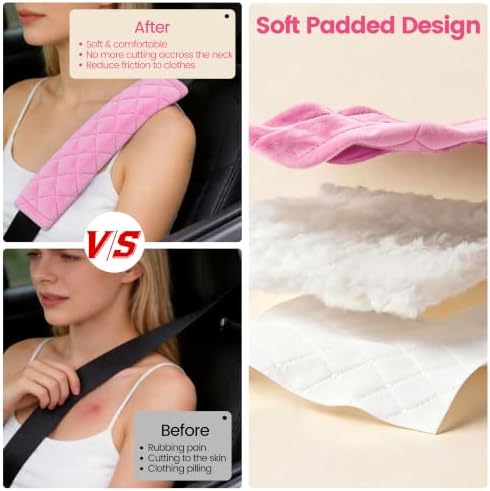Amooca 2 Pack Seat Belt Covers Soft Shoulder Pad - Image 2