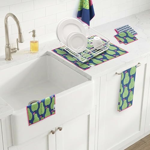Ritz 6-Piece Pear & Speckle Microfiber Dish Cloth Set – Retro Pear Orchard & - Image 5