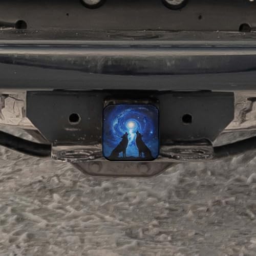 Swono Wolf Trailer Hitch Cover for 2" Receivers, Cosmos Galaxy Wildlife Wolf - Image 5